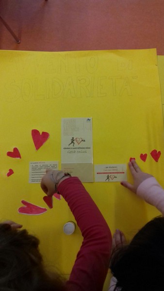 cartellone con mani bambini