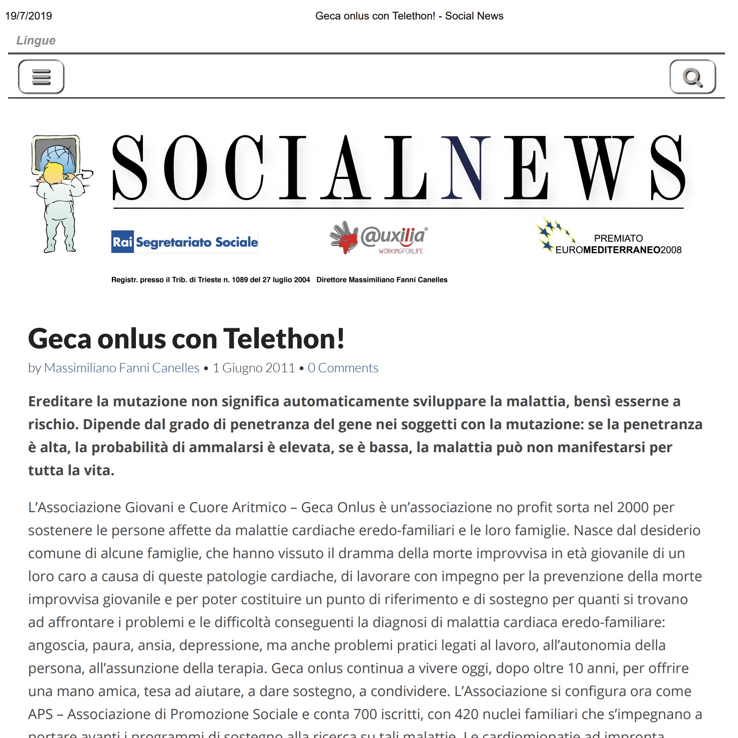 geca onlus con telethon